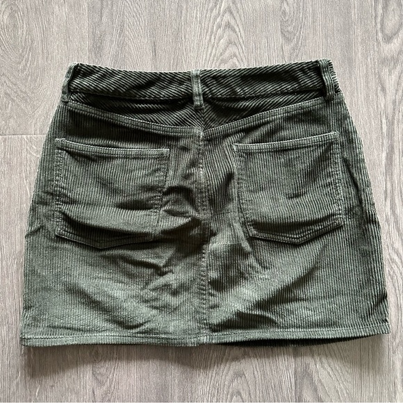 Wilfred Free Dark Green Corduroy Mini Skirt - Size 10 - Picture 3 of 3
